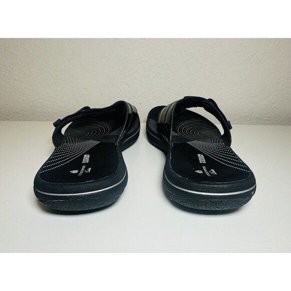 Clarks Cloudsteppers Cushion‎ Patent Black Breeze Flip Flop Sandals Women's 9 - Picture 2 of 8